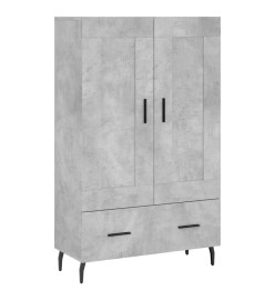 Buffet haut gris béton 69,5x31x115 cm bois d'ingénierie