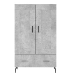 Buffet haut gris béton 69,5x31x115 cm bois d'ingénierie