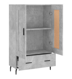 Buffet haut gris béton 69,5x31x115 cm bois d'ingénierie