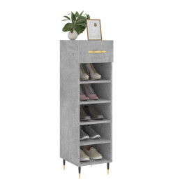 Armoire à chaussures gris béton 30x35x105 cm bois d'ingénierie