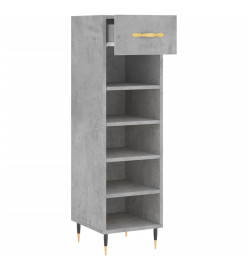 Armoire à chaussures gris béton 30x35x105 cm bois d'ingénierie