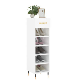 Armoire à chaussure Blanc brillant 30x35x105 cm Bois ingénierie