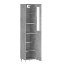 Buffet haut Gris béton 34,5x34x180 cm Bois d'ingénierie