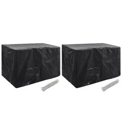 Housses de salon de jardin 2 pcs 8 œillets 140x70x90 cm