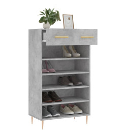 Armoire à chaussures gris béton 60x35x105 cm bois d'ingénierie