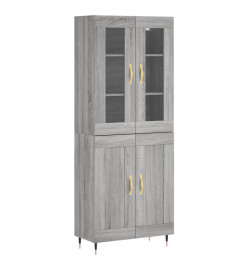 Buffet haut Sonoma gris 69,5x34x180 cm Bois d'ingénierie