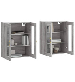 Armoires murales 2 pcs sonoma gris bois d'ingénierie