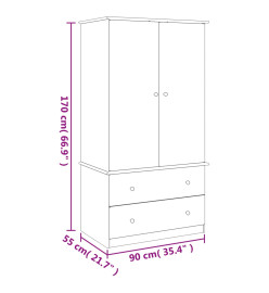 Garde-robe ALTA 90x55x170 cm bois massif de pin