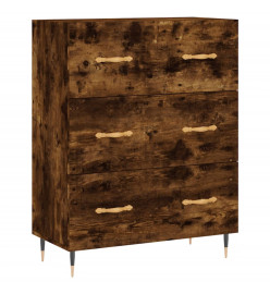 Buffet haut Chêne fumé 69,5x34x180 cm Bois d'ingénierie