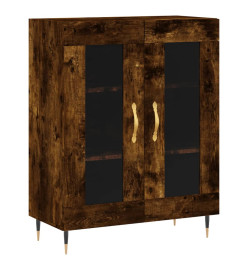 Buffet haut Chêne fumé 69,5x34x180 cm Bois d'ingénierie