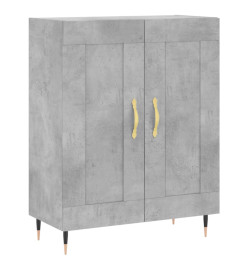 Buffet haut Gris béton 69,5x34x180 cm Bois d'ingénierie