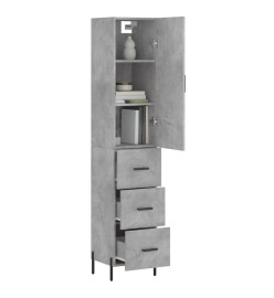 Buffet haut Gris béton 34,5x34x180 cm Bois d'ingénierie