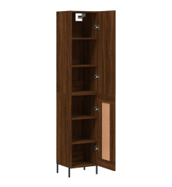 Buffet haut Chêne marron 34,5x34x180 cm Bois d'ingénierie