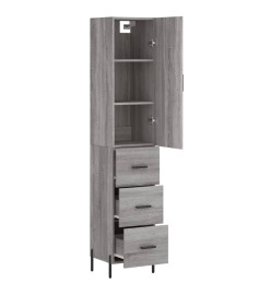 Buffet haut Sonoma gris 34,5x34x180 cm Bois d'ingénierie