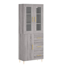 Buffet haut Sonoma gris 69,5x34x180 cm Bois d'ingénierie