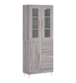 Buffet haut Sonoma gris 69,5x34x180 cm Bois d'ingénierie