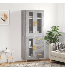 Buffet haut Sonoma gris 69,5x34x180 cm Bois d'ingénierie