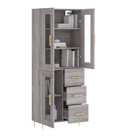 Buffet haut Sonoma gris 69,5x34x180 cm Bois d'ingénierie