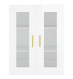 Armoire murale blanc brillant 69,5x34x90 cm