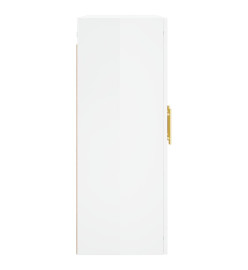 Armoires murales 2 pcs blanc brillant bois d'ingénierie