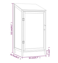 Remise de jardin Anthracite 55x52x112 cm Bois de sapin solide