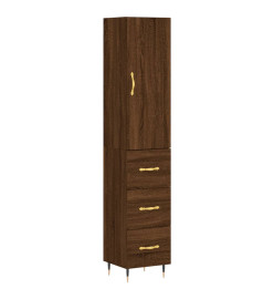 Buffet haut Chêne marron 34,5x34x180 cm Bois d'ingénierie