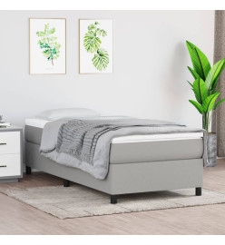 Lit à sommier tapissier avec matelas Gris clair 90x200 cm Tissu