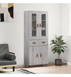 Buffet haut Sonoma gris 69,5x34x180 cm Bois d'ingénierie