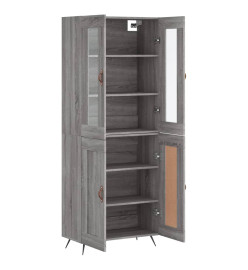 Buffet haut Sonoma gris 69,5x34x180 cm Bois d'ingénierie