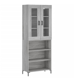 Buffet haut Sonoma gris 69,5x34x180 cm Bois d'ingénierie