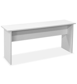 Table de salle à manger et bancs 3 pcs Bois d'ingénierie Blanc