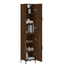 Buffet haut Chêne marron 34,5x34x180 cm Bois d'ingénierie