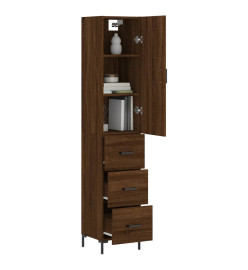 Buffet haut Chêne marron 34,5x34x180 cm Bois d'ingénierie