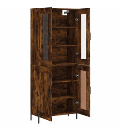 Buffet haut Chêne fumé 69,5x34x180 cm Bois d'ingénierie