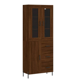 Buffet haut Chêne marron 69,5x34x180 cm Bois d'ingénierie