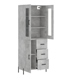 Buffet haut Gris béton 69,5x34x180 cm Bois d'ingénierie