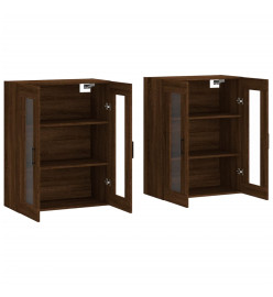 Armoires murales 2 pcs chêne marron bois d'ingénierie