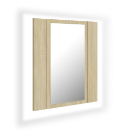 Armoire à miroir à LED de bain Chêne sonoma 40x12x45 Acrylique