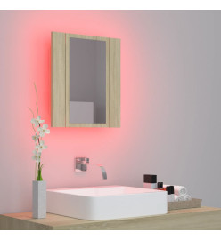 Armoire à miroir à LED de bain Chêne sonoma 40x12x45 Acrylique