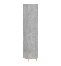 Buffet haut Gris béton 34,5x34x180 cm Bois d'ingénierie