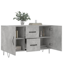 Buffet gris béton 100x36x60 cm bois d'ingénierie