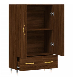 Buffet haut chêne marron 69,5x31x115 cm bois d'ingénierie