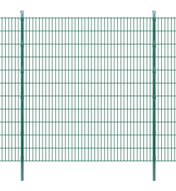 Poteaux de clôture 20 pcs vert 280 cm acier galvanisé