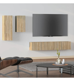 Ensemble de meubles TV 4 pcs Chêne sonoma Bois d'ingénierie