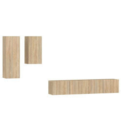 Ensemble de meubles TV 4 pcs Chêne sonoma Bois d'ingénierie