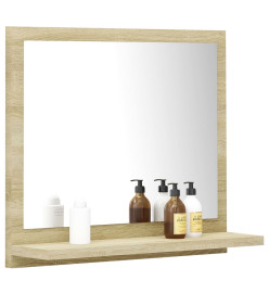 Miroir de salle de bain Blanc et chêne sonoma 40x10,5x37 cm