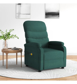 Fauteuil électrique de massage Vert foncé Tissu