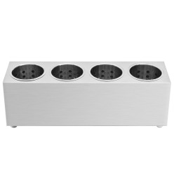 Porte-couverts 4 grilles Rectangulaire Acier inoxydable