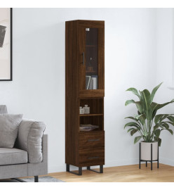 Buffet haut Chêne marron 34,5x34x180 cm Bois d'ingénierie