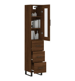 Buffet haut Chêne marron 34,5x34x180 cm Bois d'ingénierie